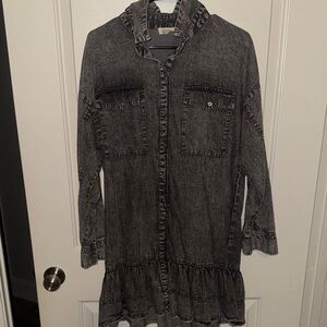 Elan Charcoal Long Sleeve Dress